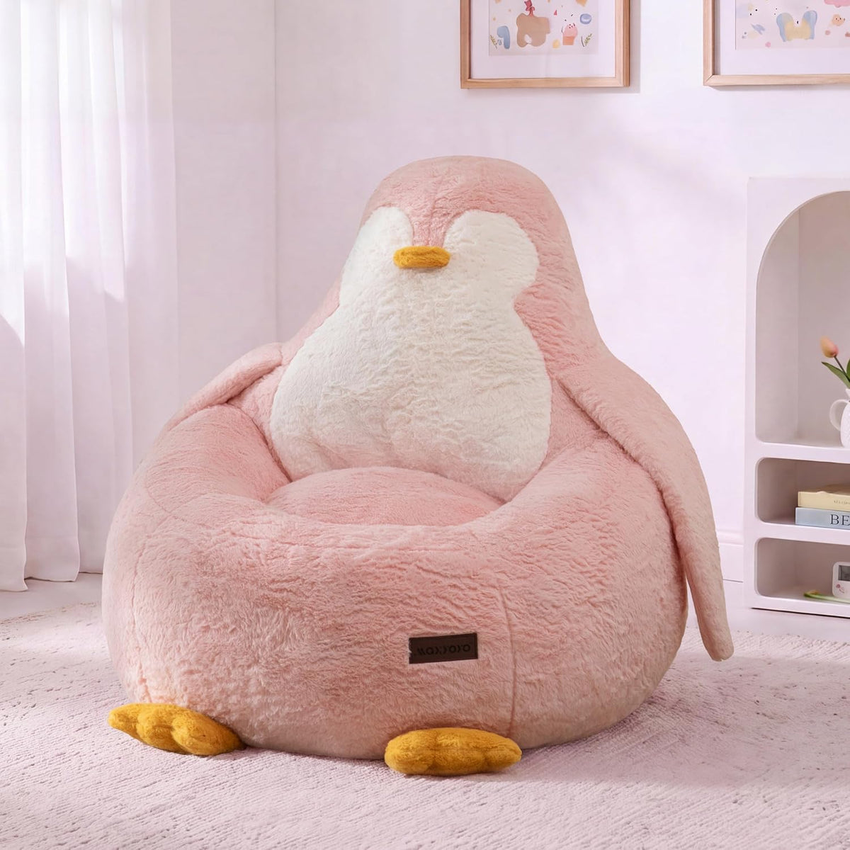 MAXYOYO Kids Bean Bag Chair, Cute Shaped Fun Sofa, Shredded Foam Filling