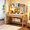 Kids Desk with Storage and Bookshelf, Solid Wood Study Desk for Kids