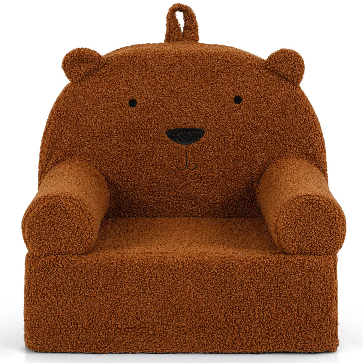 Costzon Kids Sofa, Comfy Bear Toddler Foam Couch with Soft Fleece Fabric Cover, Kids Furniture for Playroom, Children Reading Armchair for Boys & Girls Aged 3+ (["Teddy Fleece],Pink)