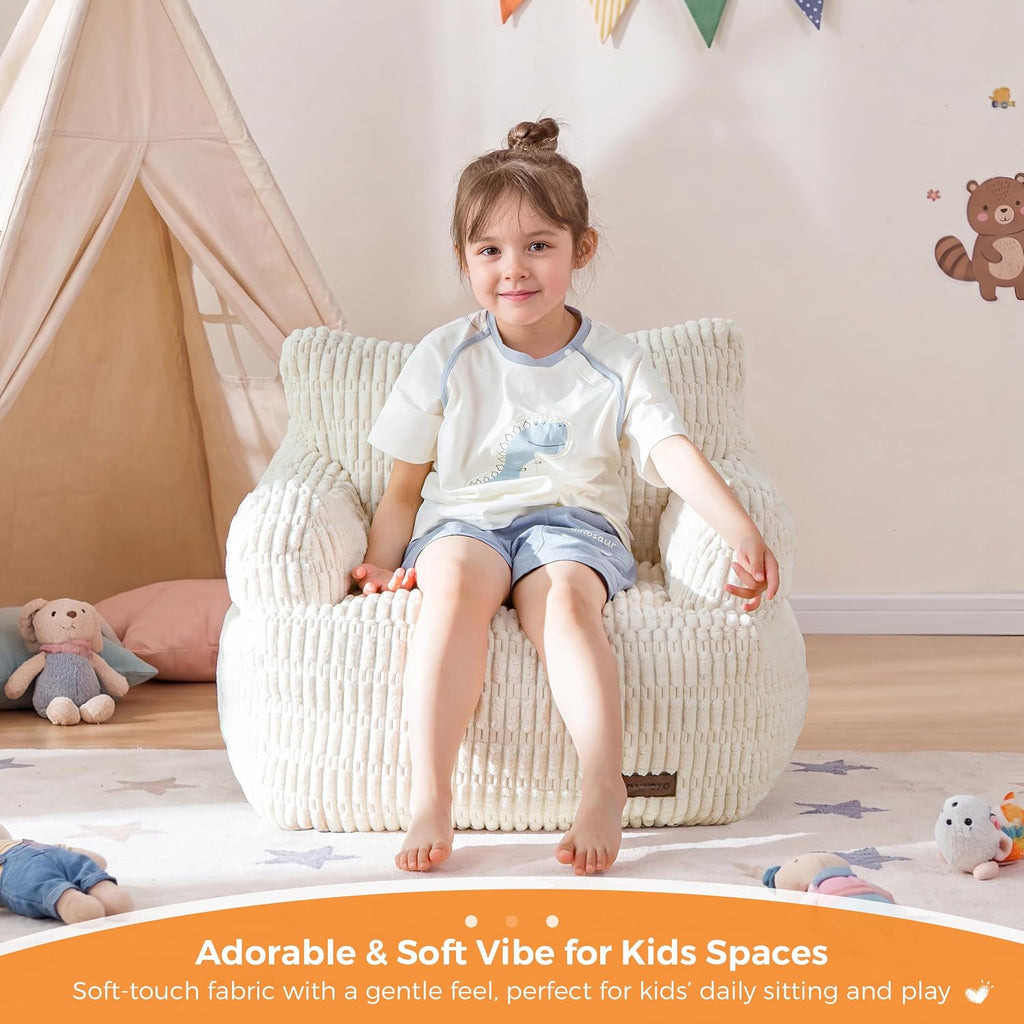 MAXYOYO Kids Bean Bag Chair, Comfy Bean Bag Sofa with Filler