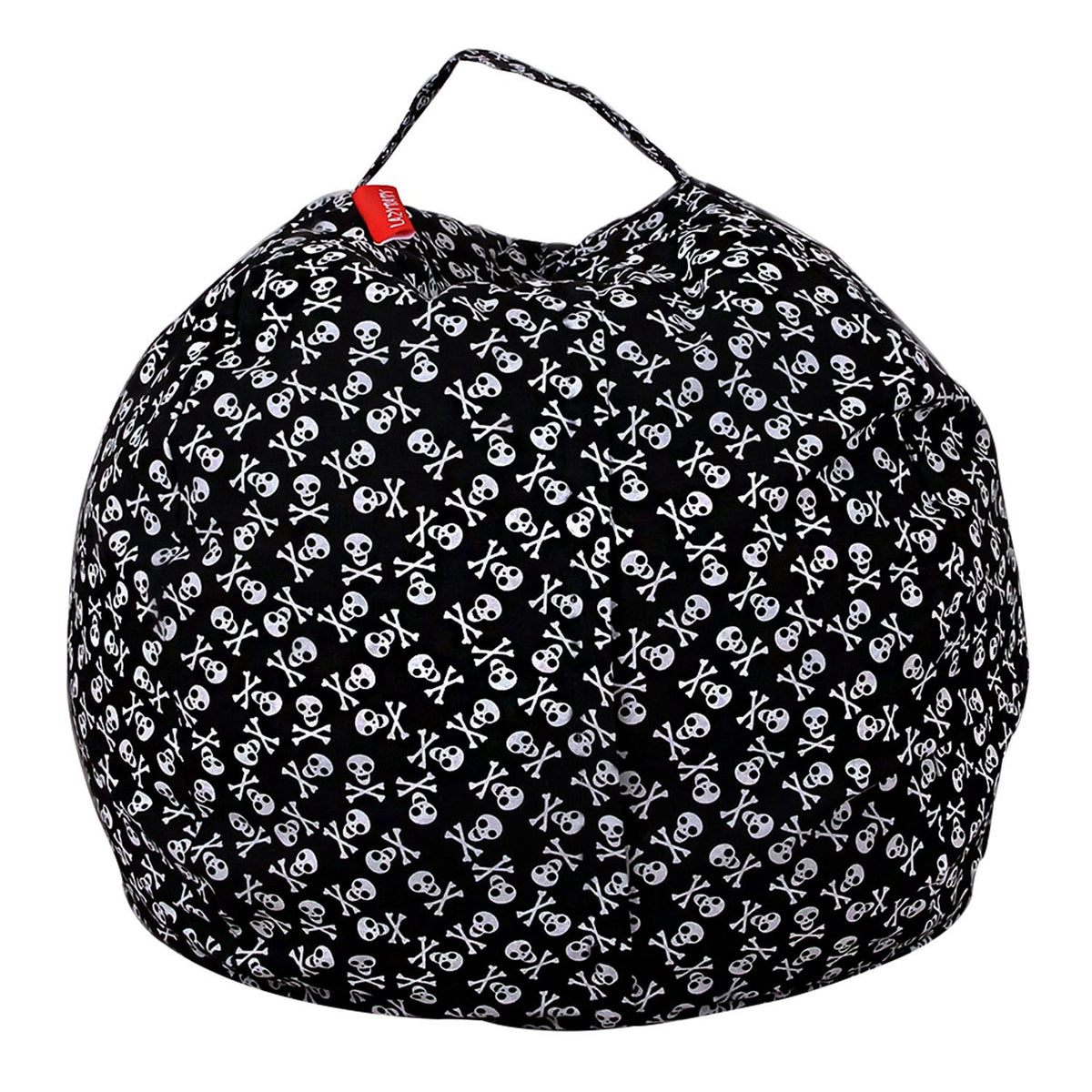 ELEOPTION Stuffed Animal Storage Bean Bag Chair Cover, Large Size 38inch Cotton Canvas Children Plush Toy Organizer Storage Bag Fill Fun Chair for Kids Room or Bedroom (Strawberry, 32in)