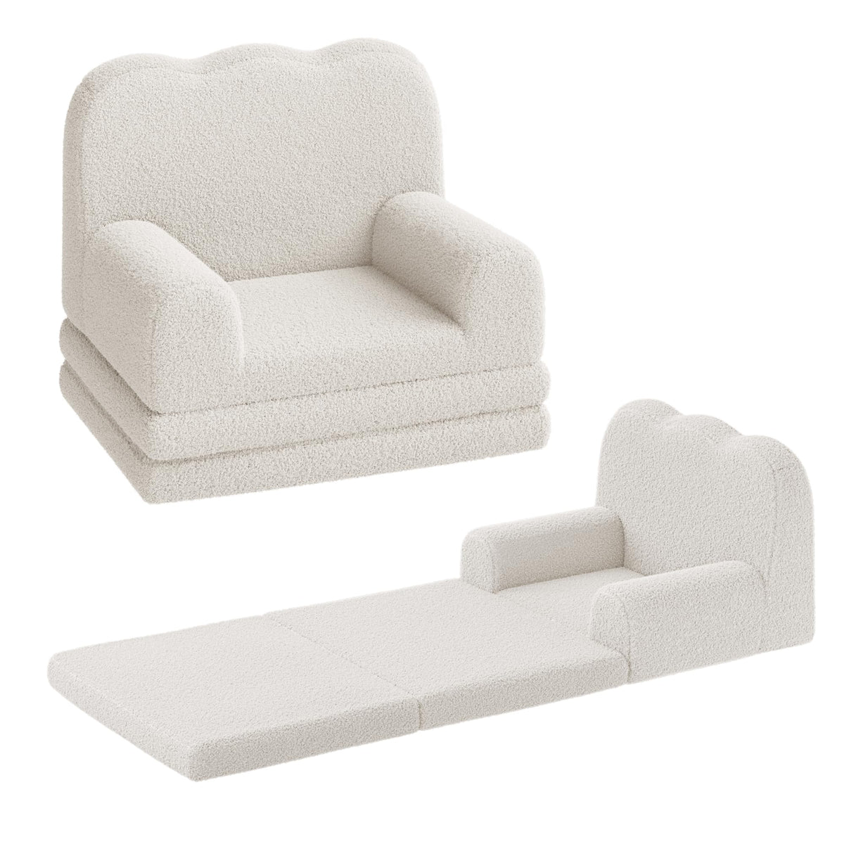 Kids Sofa Chair, Foldable Kids Couch, Fold Out Couch with Blanket