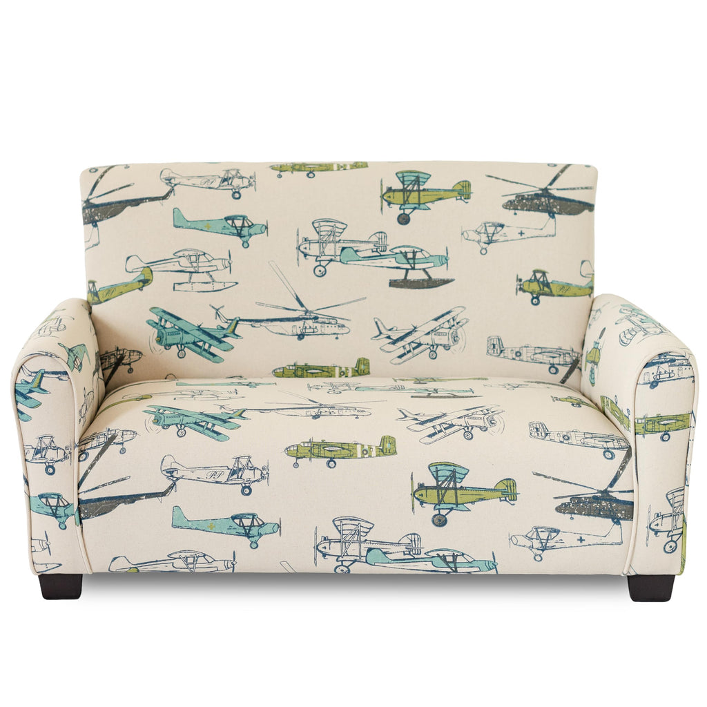 Toddler Upholstered Sofa (Navy Suede)