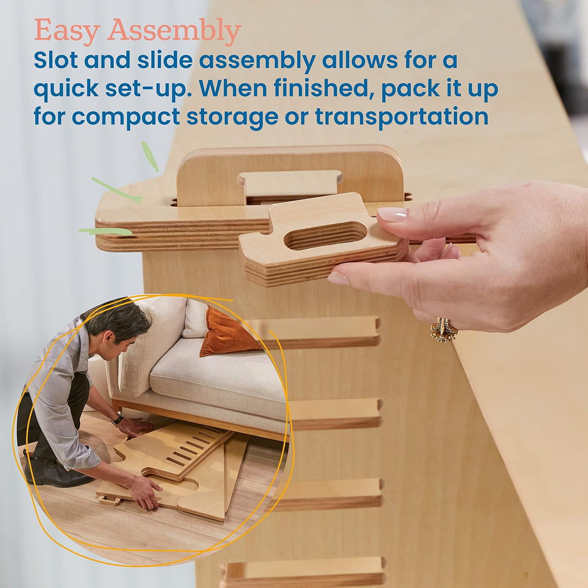 ECR4Kids Maker's Puzzle Sit or Stand Work Desk, Natural