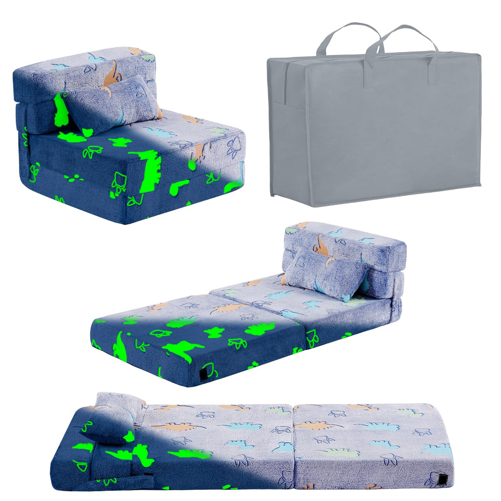 Foldable Sofa for Kids with Pillow, Washable Folding Floor Mat for Child