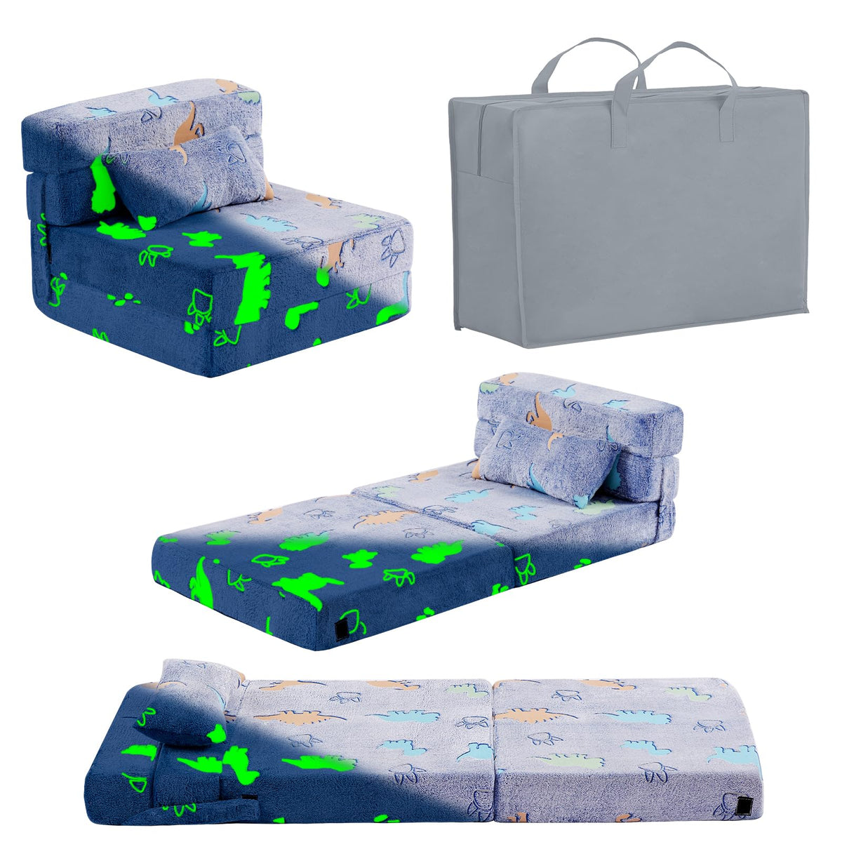 Foldable Sofa for Kids with Pillow, Washable Folding Floor Mat for Child