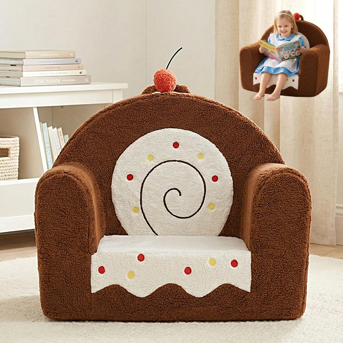 OUOZZZ Kids Chair, Toddler Chairs Comfy 1-6 Years Old Boys (Brown(1-6Y))