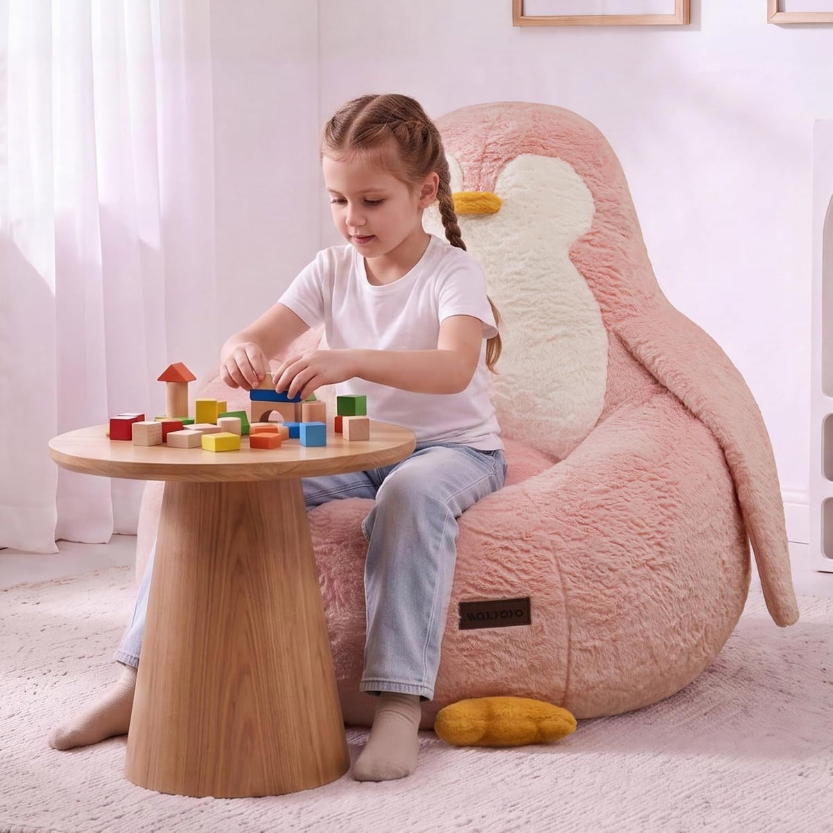 MAXYOYO Kids Bean Bag Chair, Cute Shaped Fun Sofa, Shredded Foam Filling