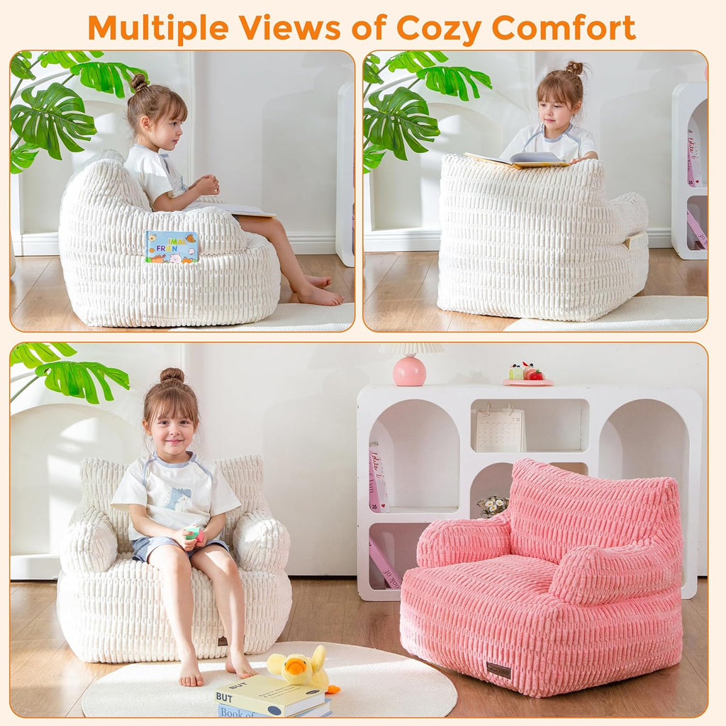 MAXYOYO Kids Bean Bag Chair, Comfy Bean Bag Sofa with Filler