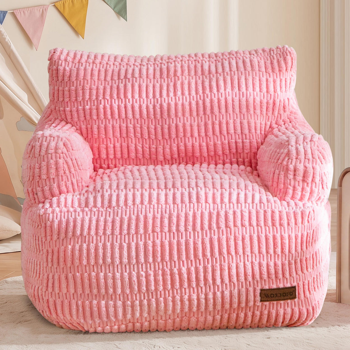 Kids Bean Bag Chair, Comfy Bean Bag Sofa with Filler, Bean Bag Chair for Boys and Girls, Lazy Sofa with Pocket Floor Chair for Gaming, Reading,Green