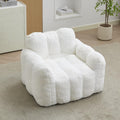 Lotus Flower Plush Single Sofa Chair, White, Super Soft Lazy Bean Bag Chair, 41.34 x 35.44 x 29.53 inches, Weight Capacity 380 lbs, for Living Room Bedroom