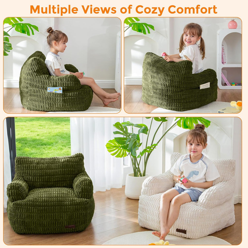 MAXYOYO Kids Bean Bag Chair, Comfy Bean Bag Sofa with Filler